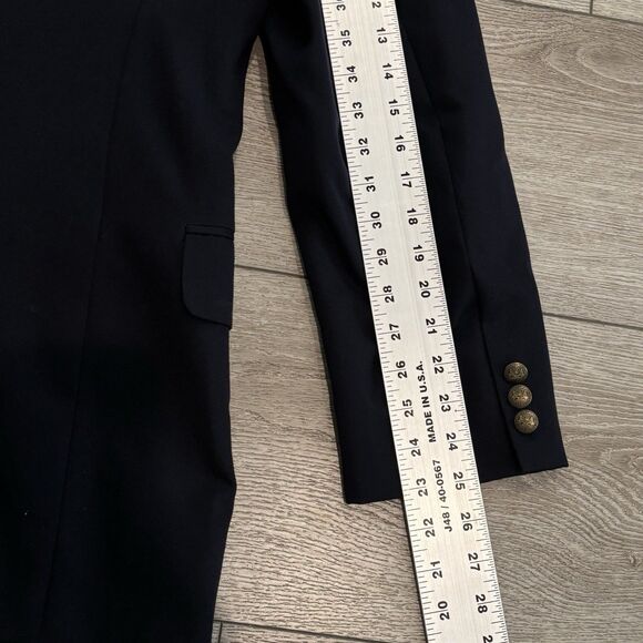 Oscar de la Renta Blazer Jacket Mens 39L Wool Dark Navy Blue Gold Two Button - Picture 9 of 11